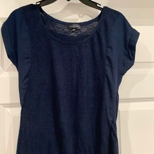 Navy shirt sleeve blouse